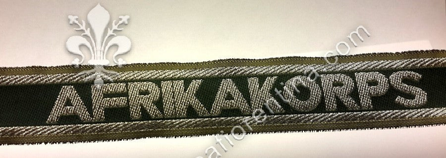 Fascette da polso AFRIKA KORPS ricamato con filo argento