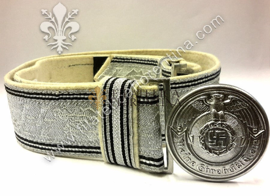 Cintura SS da ufficiale con fibbia - interno bianco size 110