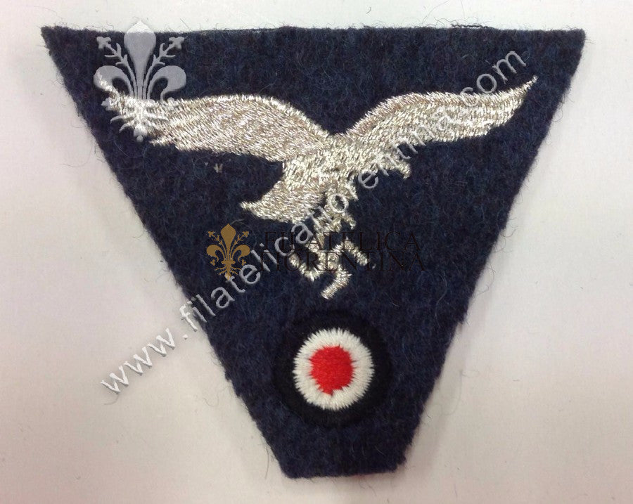 Fregio Luftwaffe in filo argentato fondo blu scuro - Ufficiale