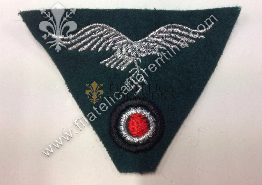 Fregio Luftwaffe in filo argentato fondo verde scuro - Ufficiale