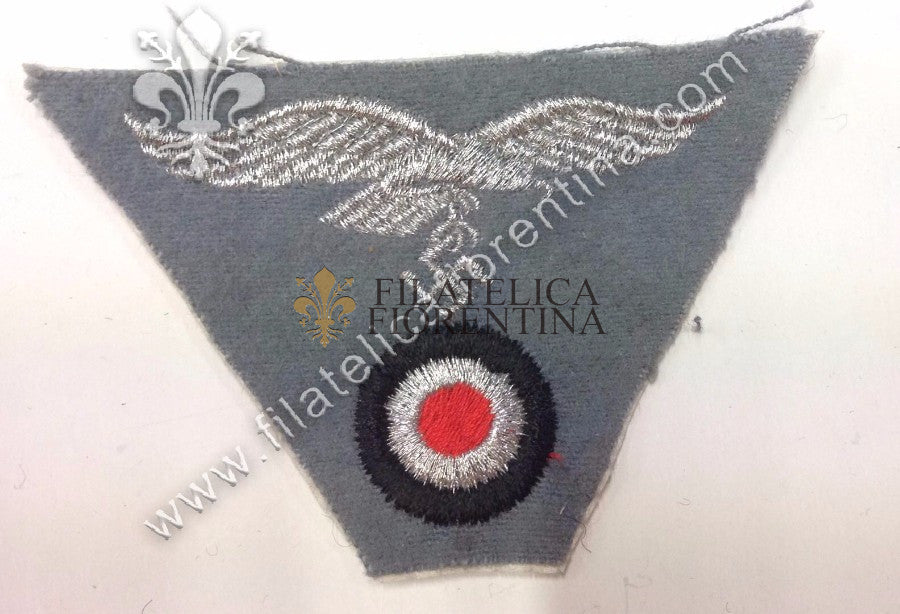 Fregio Luftwaffe in filo argentato fondo grigio - Ufficiale