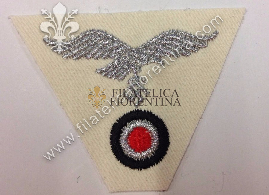 Fregio Luftwaffe in filo argentato fondo bianco - Ufficiale