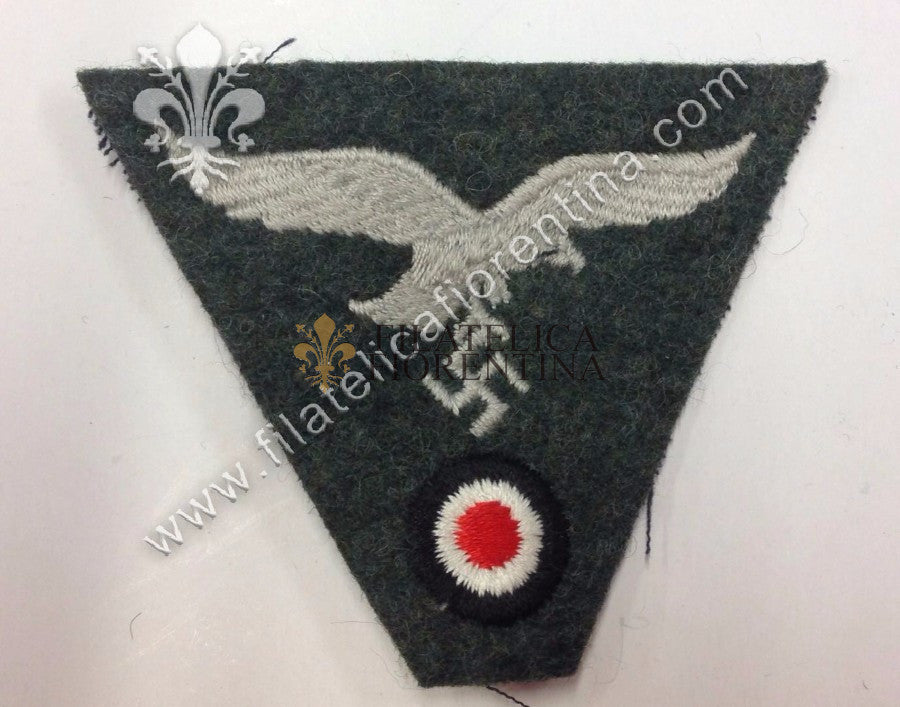 Fregio Luftwaffe in filo grigio fondo grigio-verde - Truppa