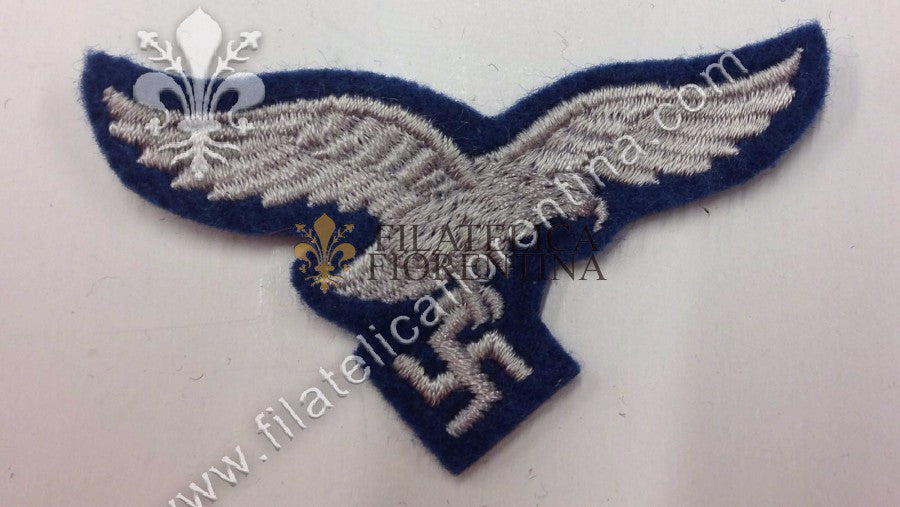 Aquila Luftwaffe in filo grigio su fondo blu da Truppa