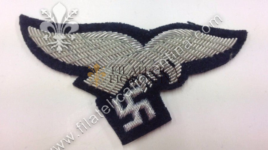 Aquila da petto da Ufficiale filo argento su fondo blu scuro
