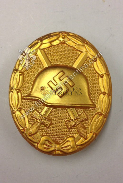 Distintivo per ferite di 1^ cl. modello 1939 ( II^ Guerra Mondiale) - variante dorato