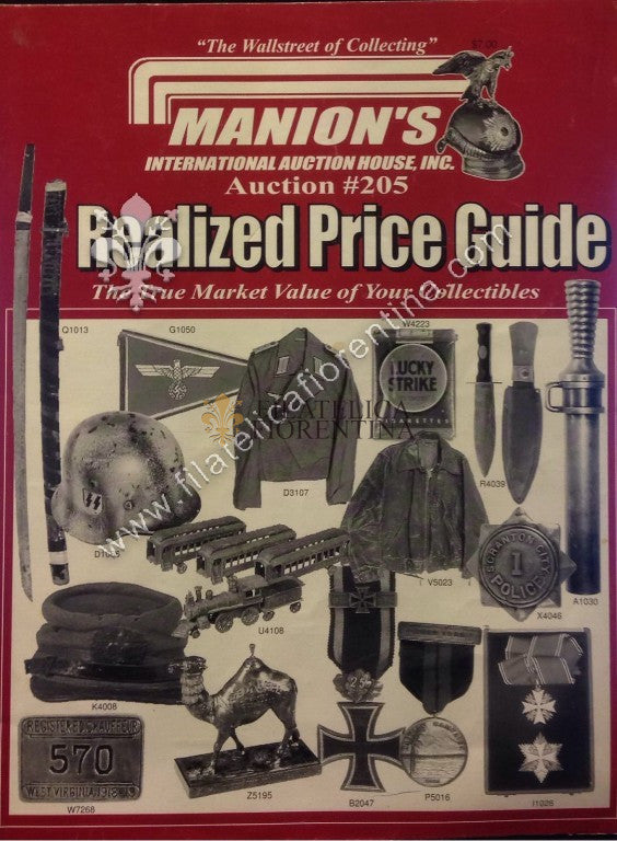 Realized Price Guide - True Market Value of your Collection MANION'S AUCTION 205