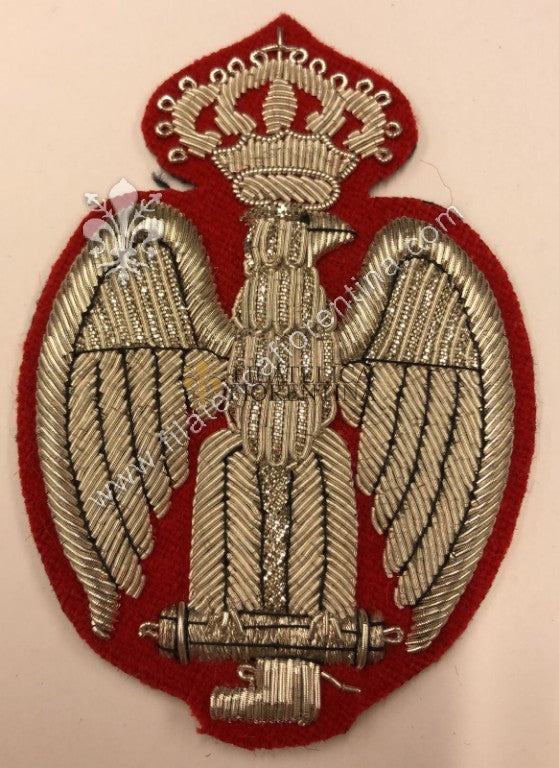 Fregio Aquila del PNF Partito Nazionale Fascista ( filo argento canottiglia )