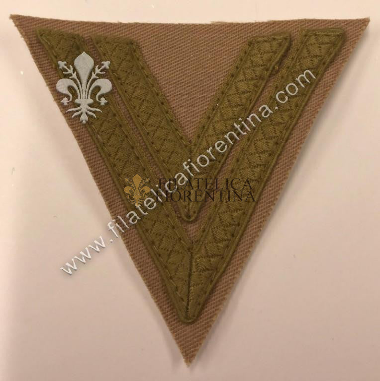 Grado da Obergefreiter - filo verde militare su fondo kaki