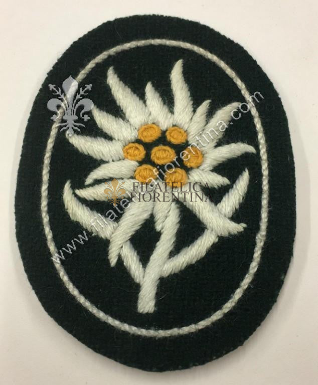 Distintivo Gebirgsjäger da truppa - Edelweiss (fondo verde scuro)