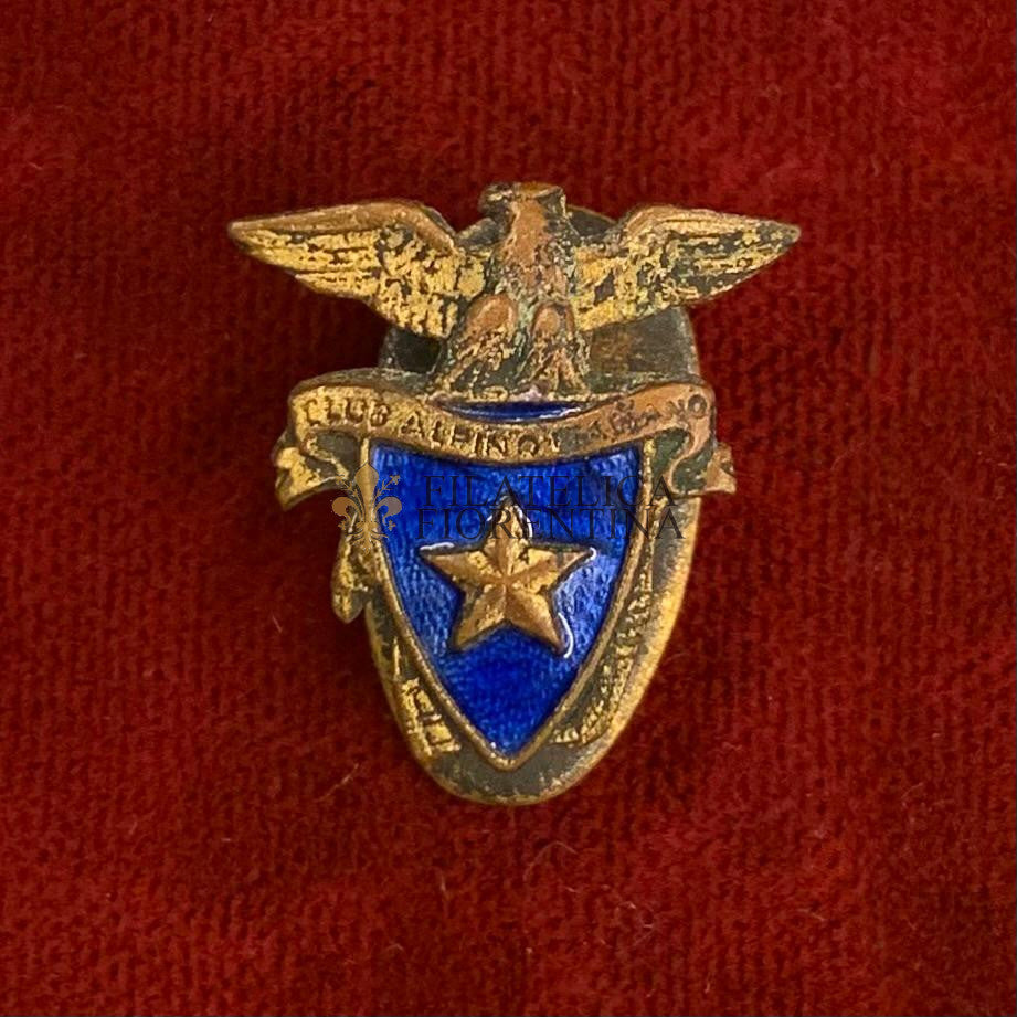 Distintivo pulce CAI Club Alpino Italiano - retro a piedino marcato Bertoni