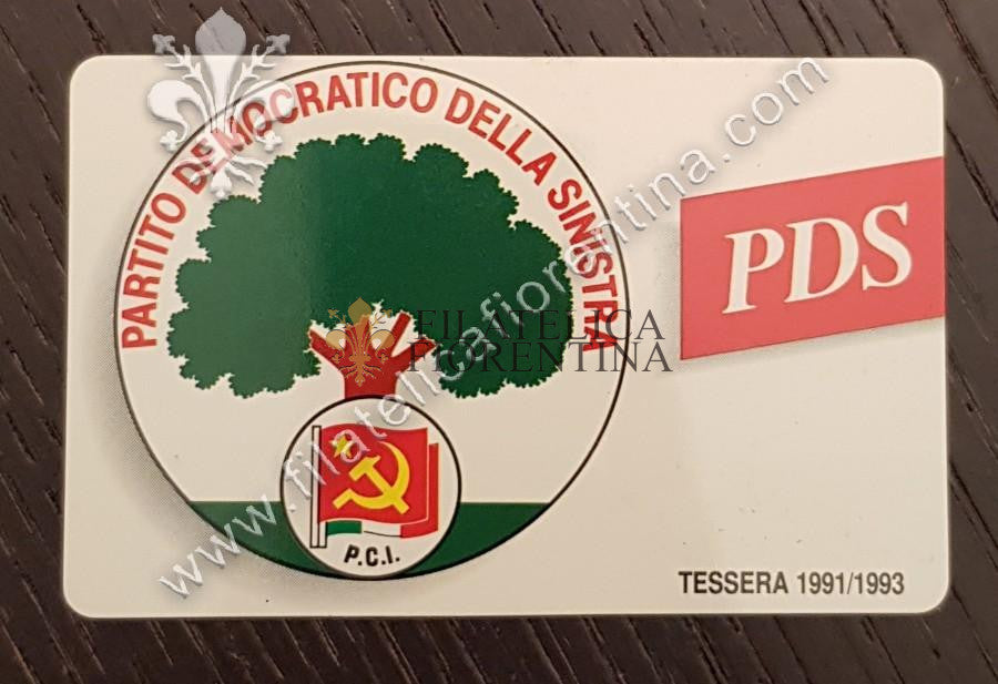 Tessera "Partito Democratico della Sinistra - P.C.I." -1991 - 1993