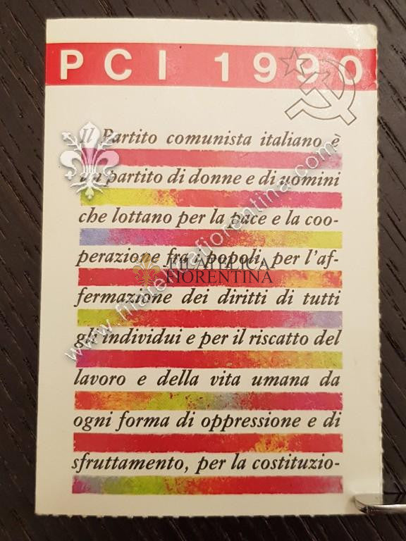Tessera "Partito Comunista Italiano" - 1990