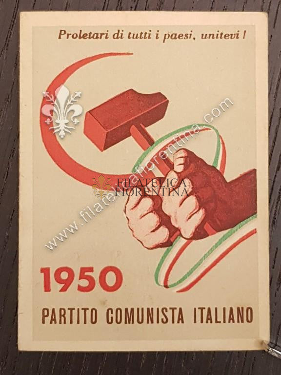 Tessera "Partito Comunista Italiano" - 1950