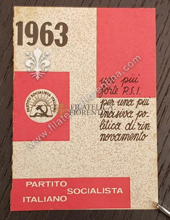Tessera "Partito Socialista Italiano" - 1963