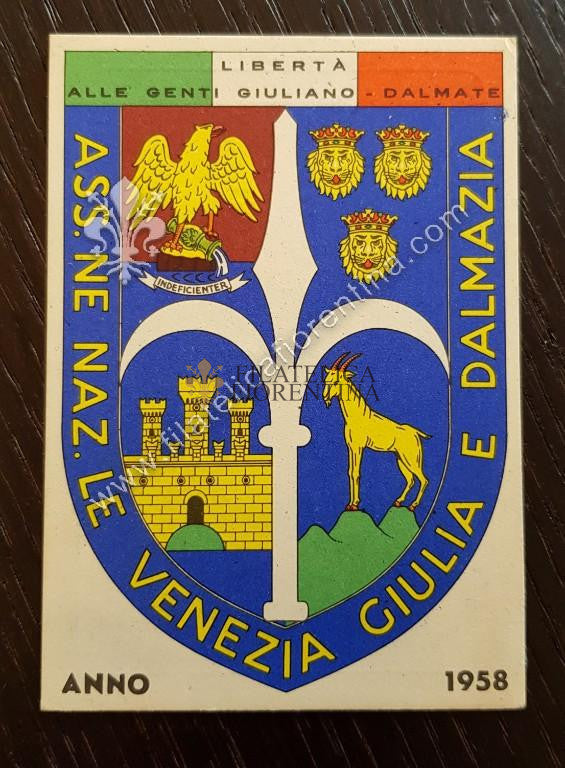 Tessera "Associazione Nazionale per la Venezia Giulia e Dalmazia" - 1958