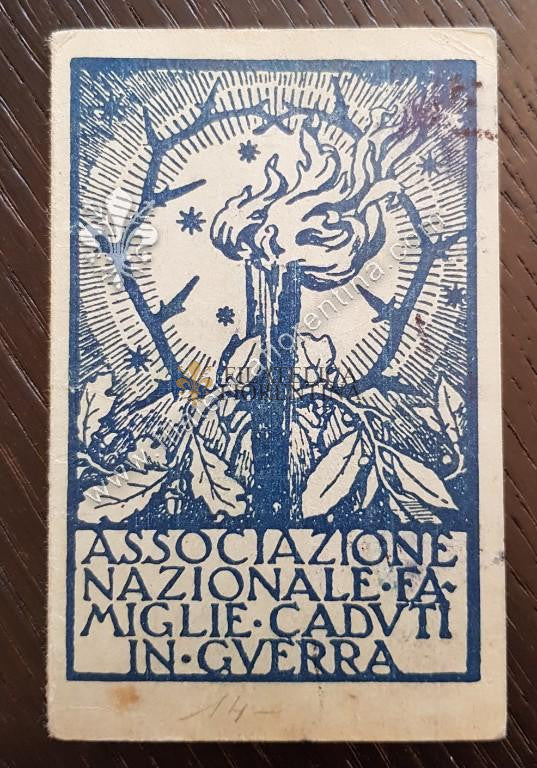 Tessera "Associazione Nazionale Famiglie Caduti in Guerra" - 1957