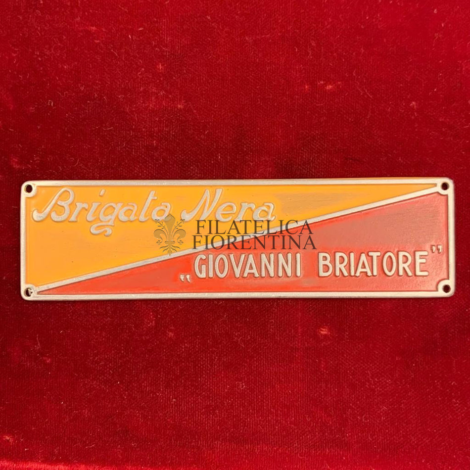 Placchetta in lamierino della Brigata Nera “Giovanni Briatore”