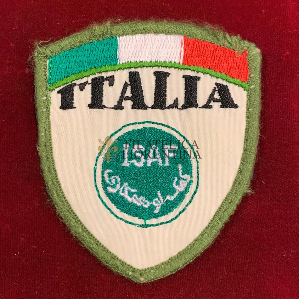 Distintivo Italia - ISAF su fondo bianco (con velcro)