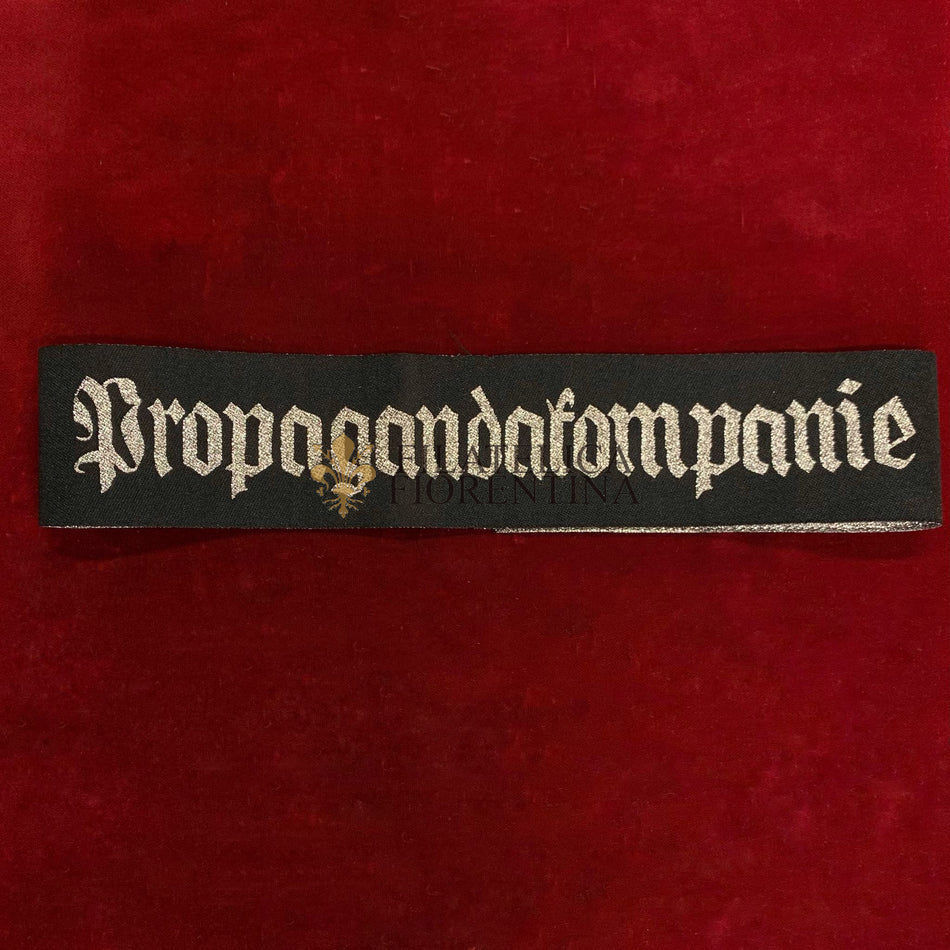 Fascetta da polso da Ufficiale PROPAGANDAKOMPANIE - filo argento, fondo nero