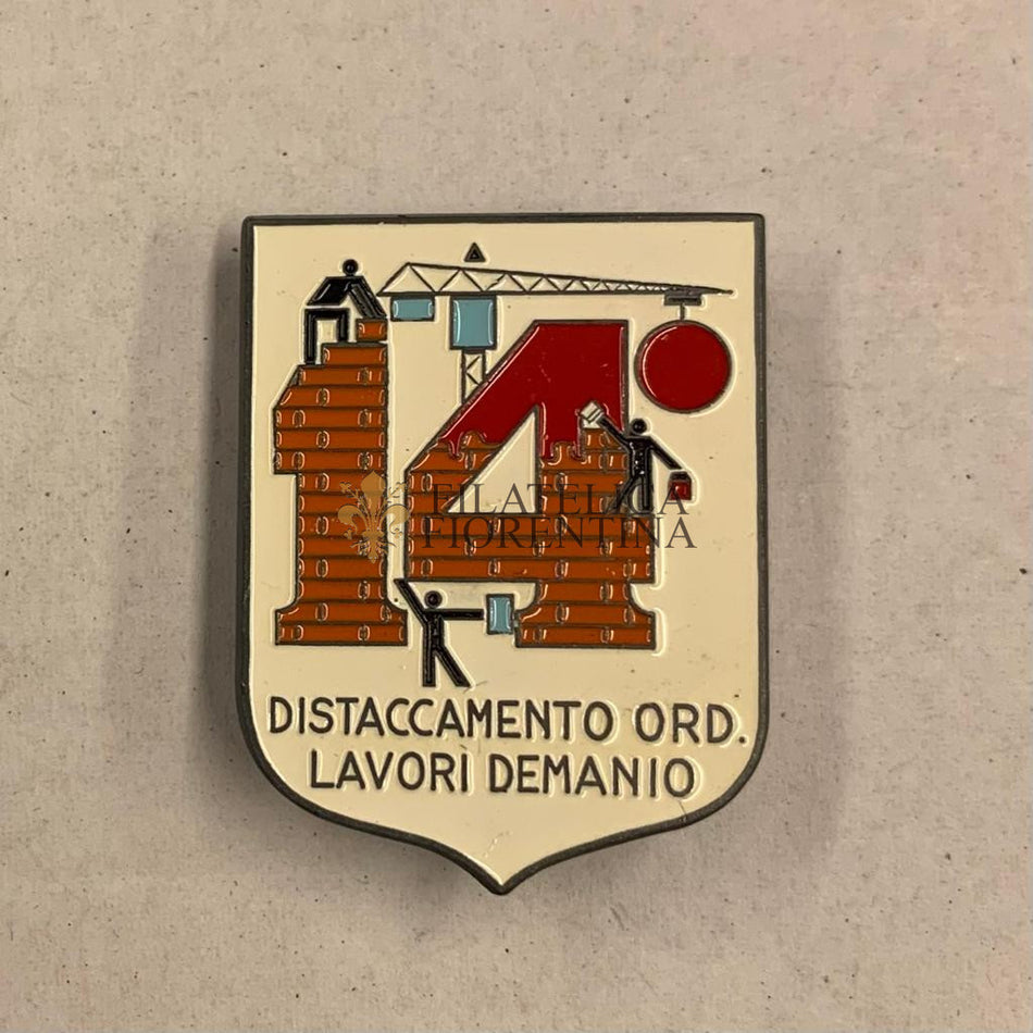 Distintivo 14° Distaccamento Ord. Lavori Demanio - Sfondo bianco - MACH 2