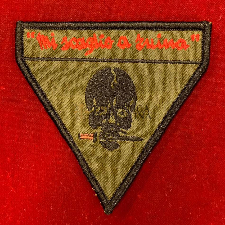 Distintivo del I° Battaglione "Mi scaglio a ruina" su sfondo verde (con velcro)