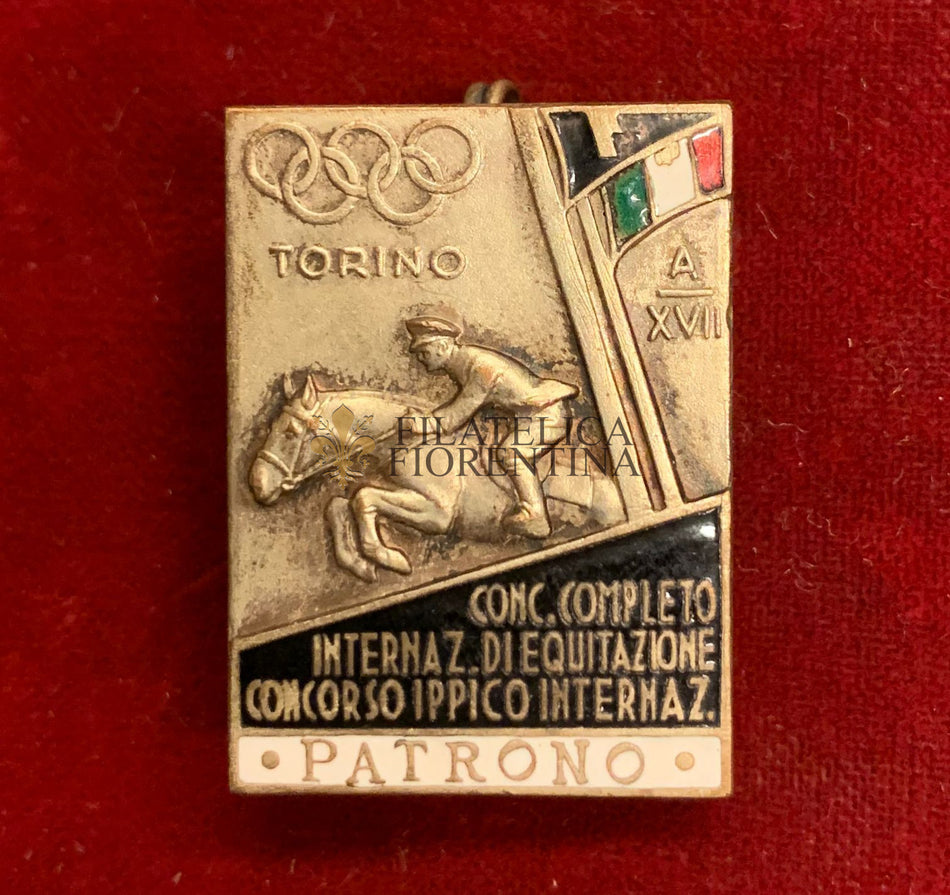 Distintivo "Conc. Completo Internaz. di Equitazione Concorso Ippico Internazionale" Patrono