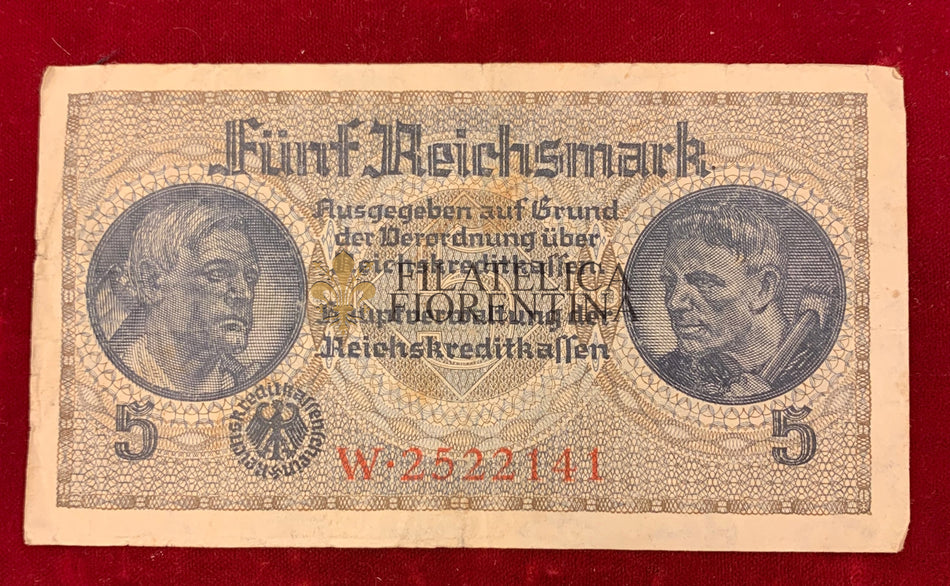 Banconota per i territori occupati durante la 2^ G.M. - 5 Reichsmark