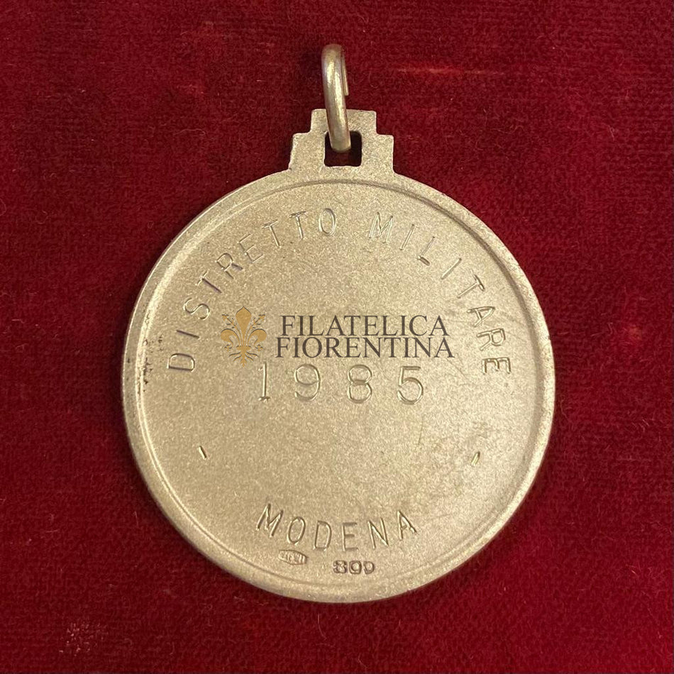 Medaglia in argento 800‰ "Distretto Militare Modena - 1985" Esercito Italiano