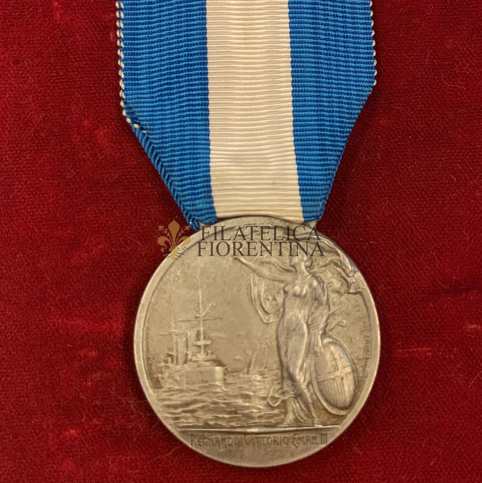 Regnando Vittorio Emanuele III - Medaglia d'Onore per lunga navigazione compiuta - Alluminio