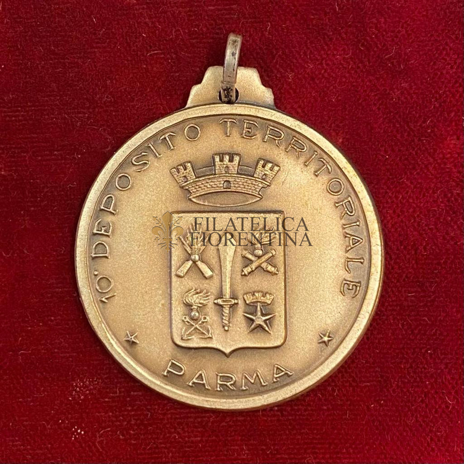 Medaglia in argento 800‰ "10° Deposito Territoriale - Parma"