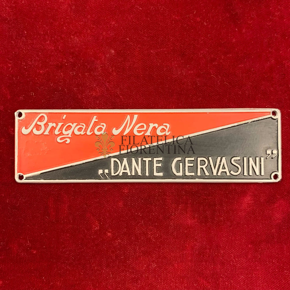 Placchetta in lamierino della Brigata Nera “Dante Gervasini”