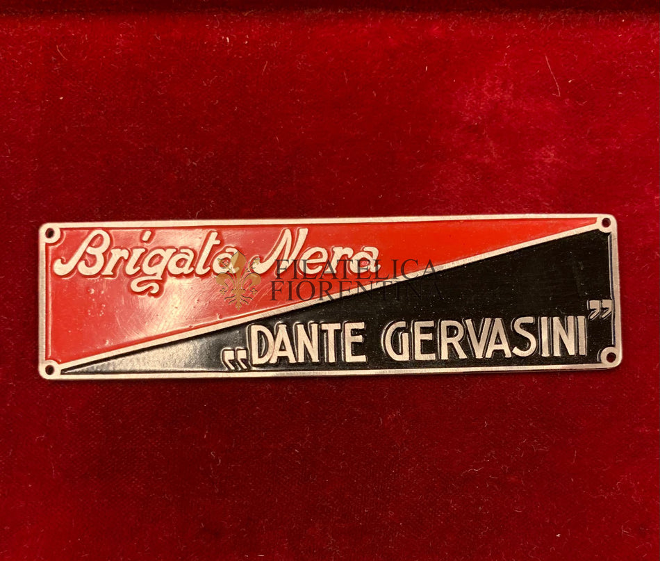 Placchetta in lamierino della Brigata Nera Mobile “Dante Gervasini"