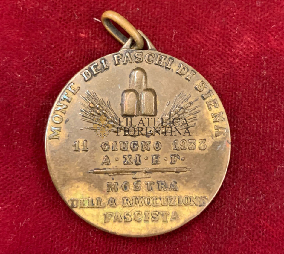Medaglia del Monte dei Paschi di Siena "Mostra della Rivoluzione Fascista" 11 Giugno 1933