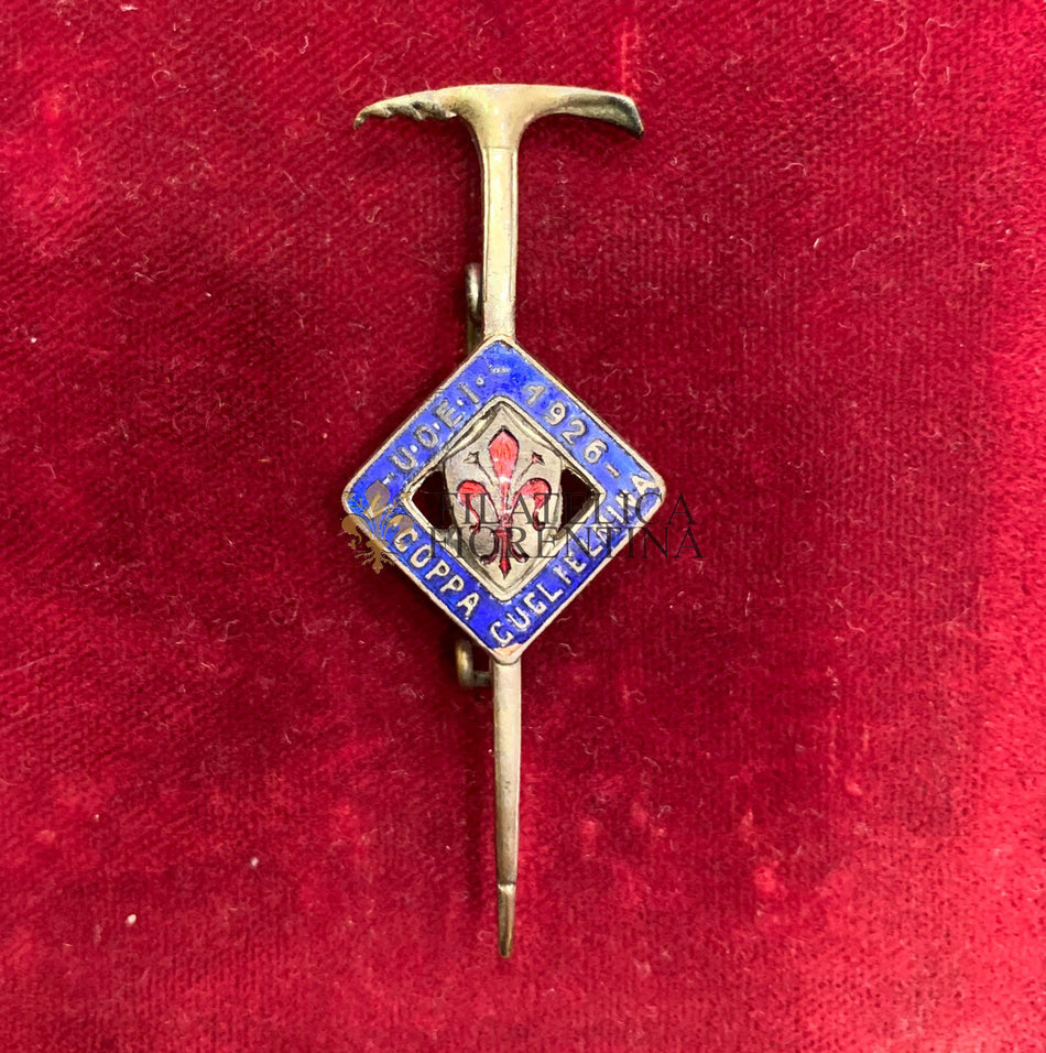Distintivo di Firenze "V^ Coppa Guglielmina" Unione operai escursionisti italiani 1926