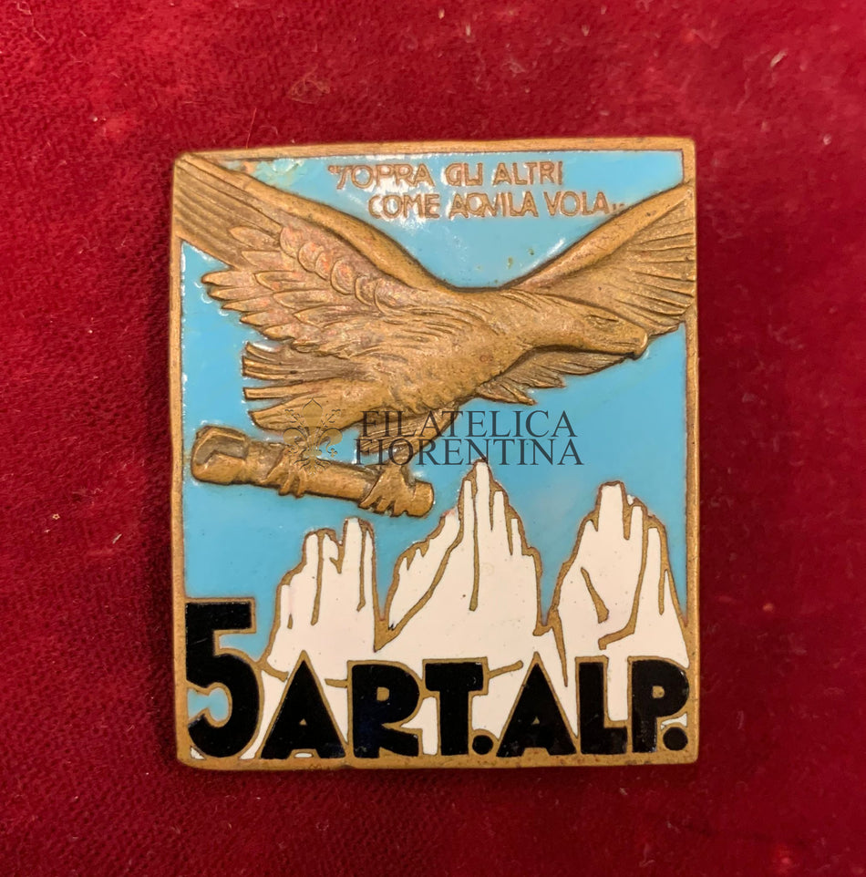 Distintivo Alpini "5° Reggimento Artiglieri Alpina" Regio Esercito - Lorioli