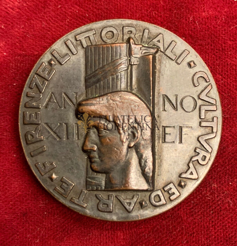 Medaglia ventennio "Universitari Fascisti Firenze" Anno XII° 1934