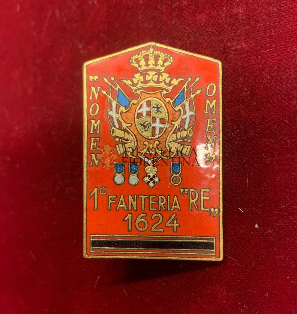 Distintivo "1° Fanteria RE 1624" NOMEN OMEN - Lorioli
