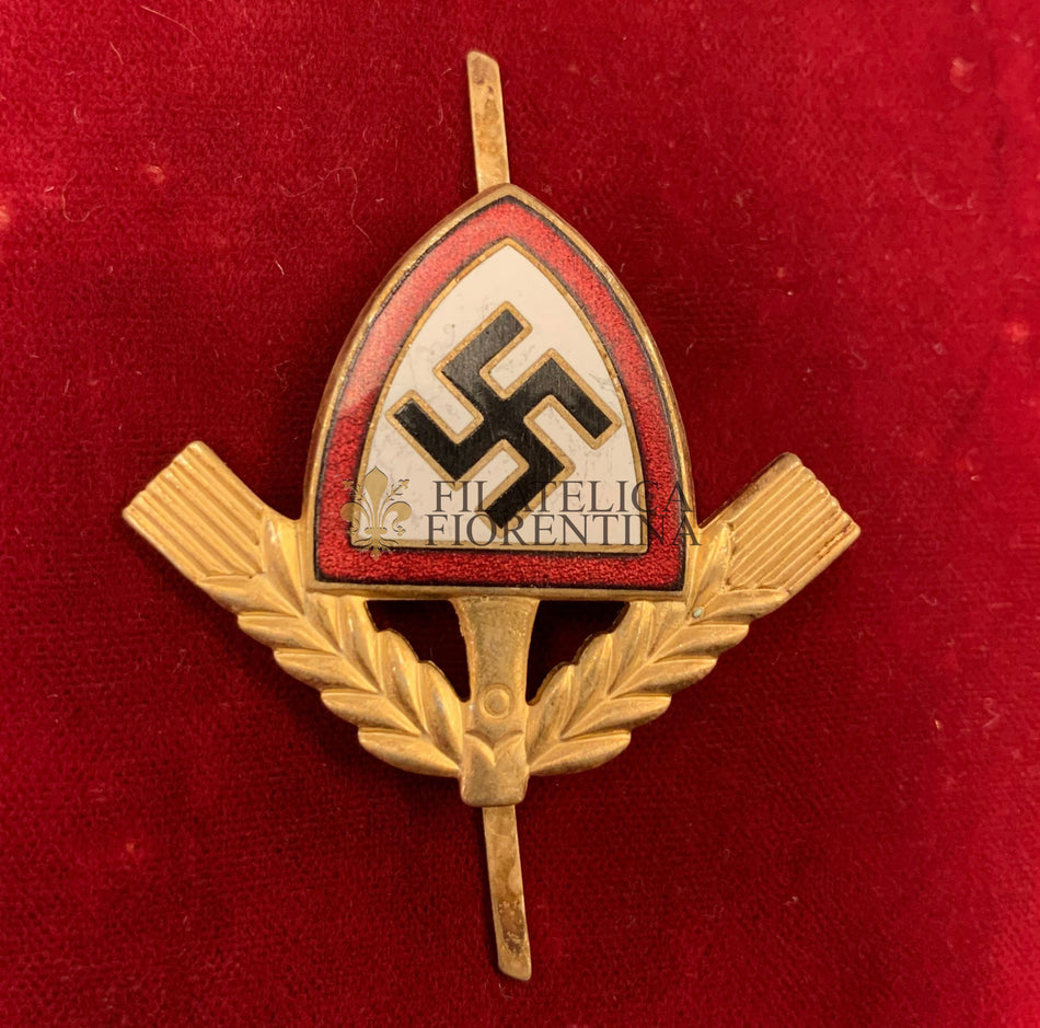 Terzo Reich - Distintivo per berretto del Reich Labour Service (RAD) modello dorato