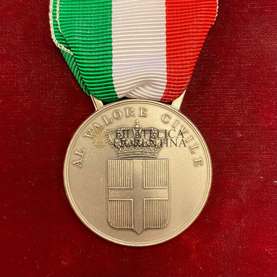 Medaglia del Regno al Valor civile - modello argentato con nastro