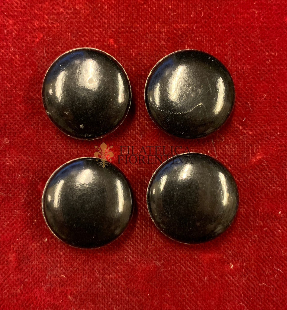 4 Bottoni in Bachelite - Colore Nero da Sahariana Fascista - 1,5 cm