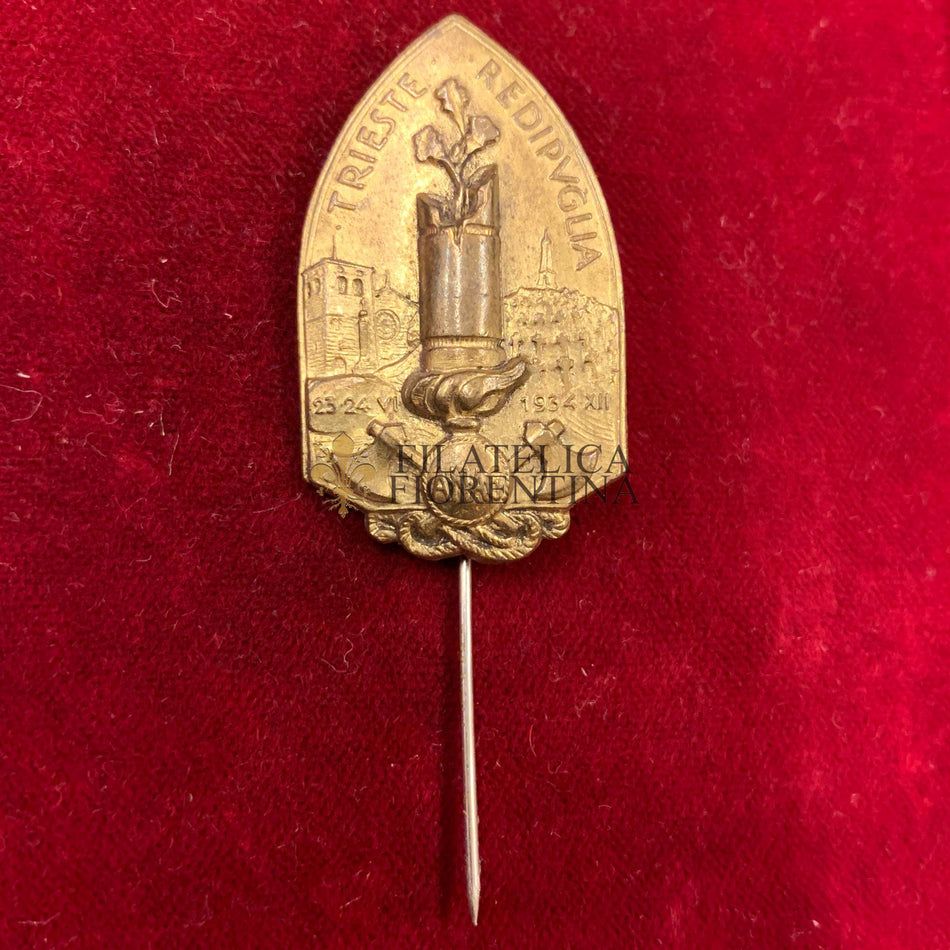 Regno d'Italia - Spilla Associazione Nazionale Arma del Genio "Raduno Trieste Redipuglia 1934"