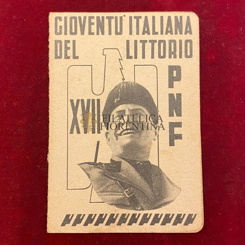 Tessera "Gioventù Italiana del Littorio - A. XVII"