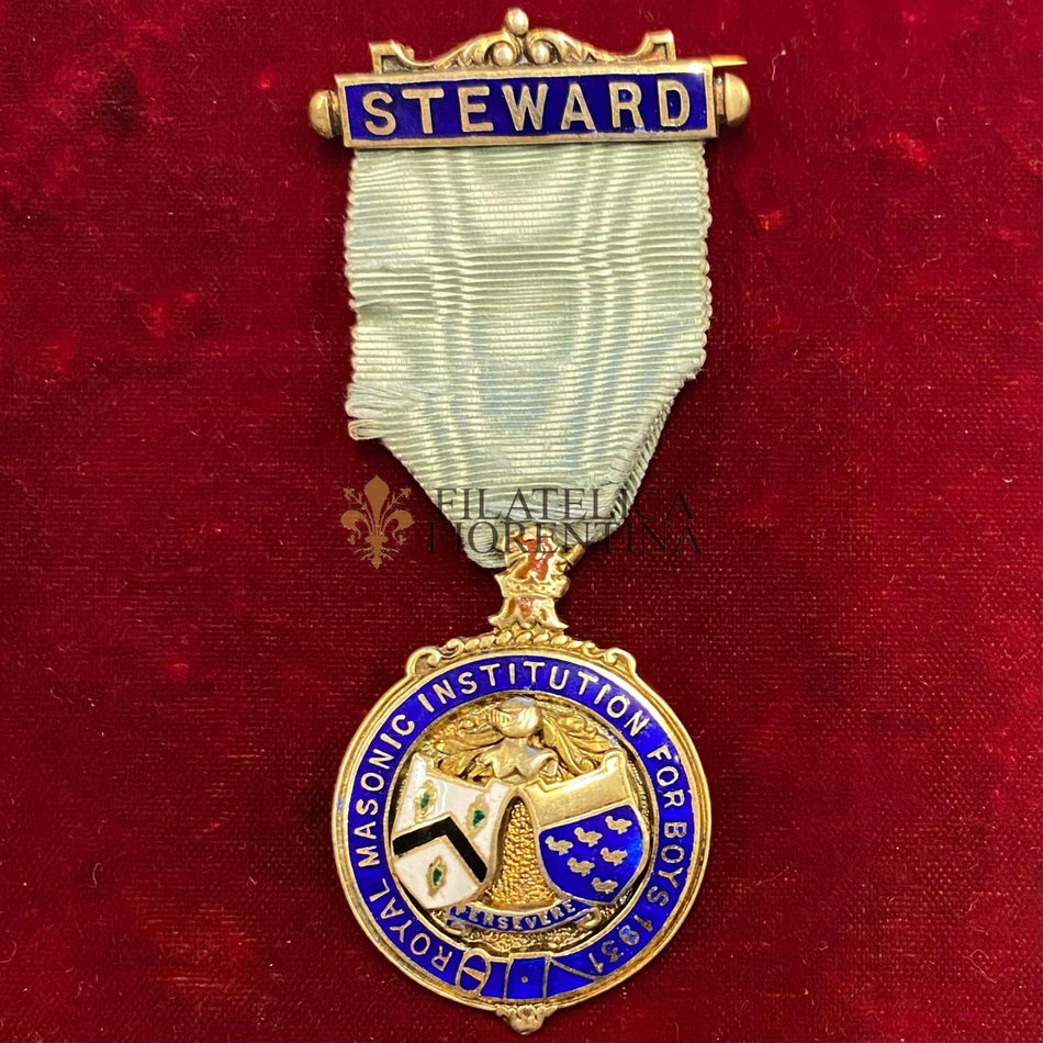 Massoneria Inglese - Medaglia "Royal Masonic Istitution for Boys - 1931" (Ag)