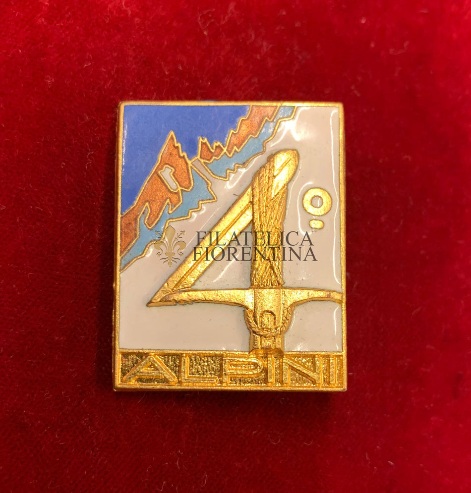 Distintivo a spilla "4° Reggimento Alpini" - Repubblica Italiana