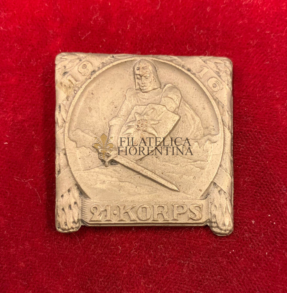 Austria - Distintivo Kappenabtzeichen "21 Korps - 1916"