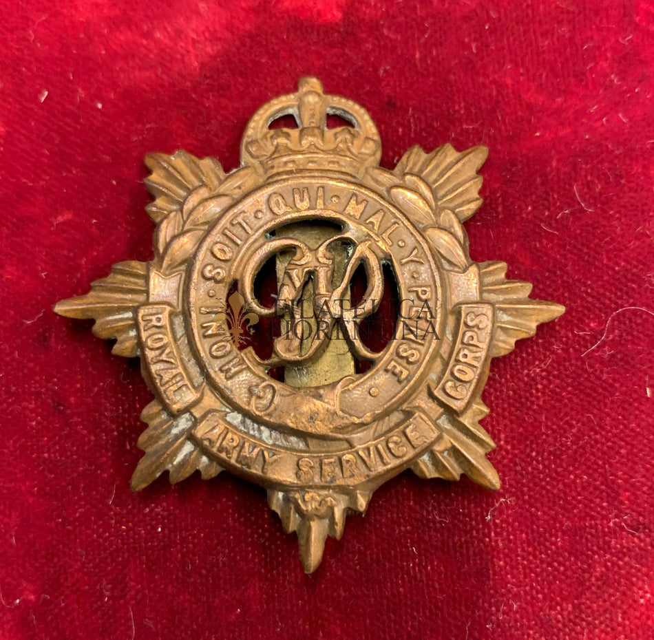 Gran Bretagna - Fregio da basco "Royal Army Service Corps" HONI SOIT QUI MAL PENSE