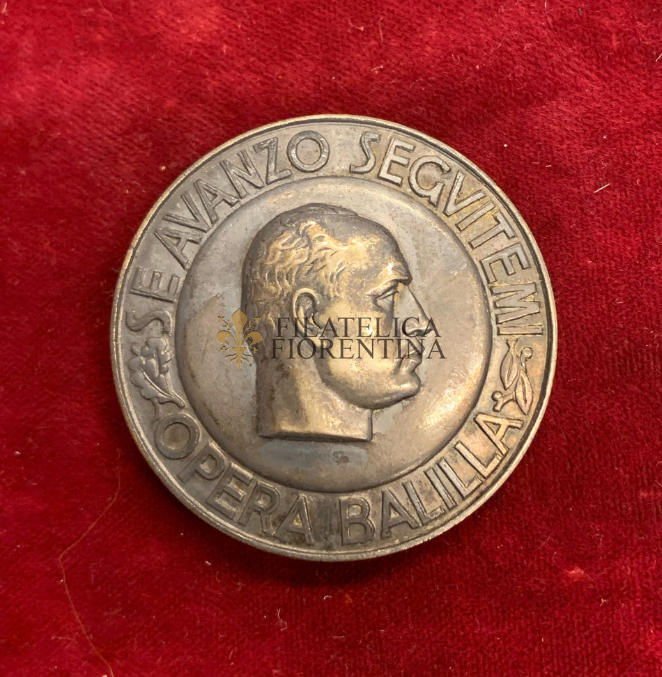 Ventennio fascista - Distintivo "SE AVANZO SEGUITEMI - OPERA BALILLA" Lorioli e Castelli