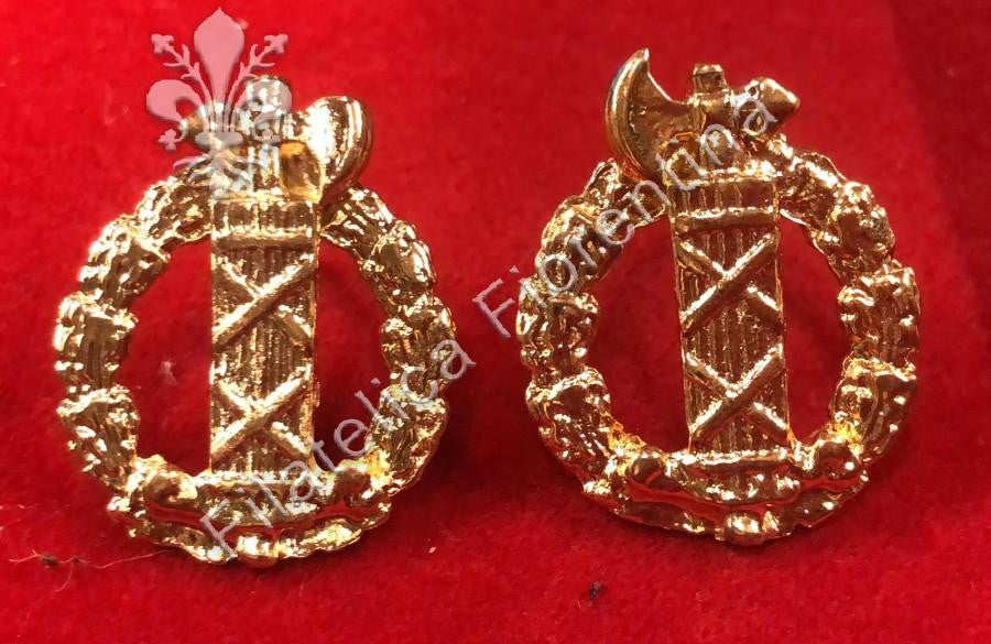 Fregio per mostrina della Polizia Repubblicana (metallo dorto) - la coppia