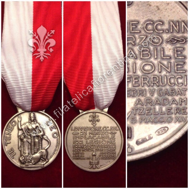 Medaglia della I^ Divisione "Camicie Nere" - Mod. Argento 925